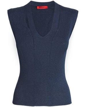 MAX&Co. Knitted Cut-Out Top - Blue