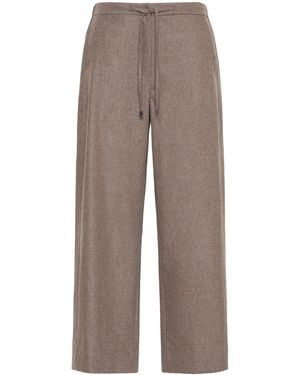 Max Mara Stretch-Wool Drawstring Pants - Gray