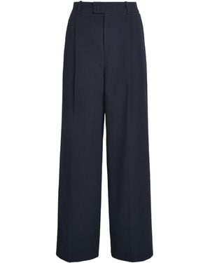 With Nothing Underneath Seersucker Rampling Trousers - Blue