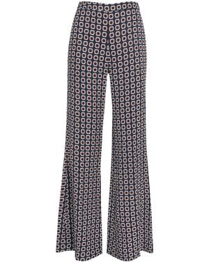 Sandro Floral Print Flared Trousers - Grey