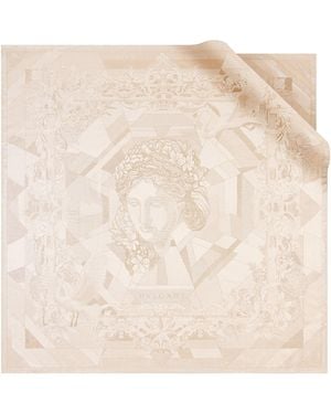 BVLGARI Silk Embroidered Scarf - Natural