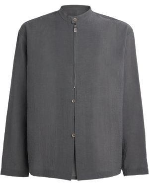 LE17SEPTEMBRE Dual-Layer Fastened Oversized Shirt - Grey