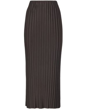 MAX&Co. Jersey Pleated Column Skirt - Brown
