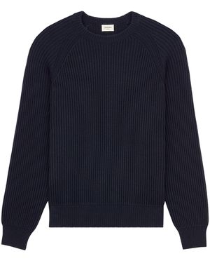 Saint Laurent Cotton Crew-Neck Jumper - Blue