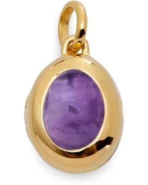 Monica Vinader Vermeil And Amethyst February Birthstone Locket - Purple