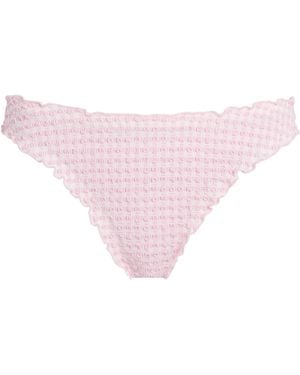 Jonathan Simkhai Gingham Bikini Bottoms - Pink