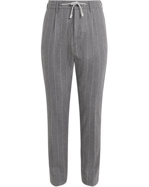 Eleventy Pinstripe Tailored Trousers - Grey