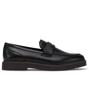 Brunello Cucinelli Leather Monili Penny Loafers - Black