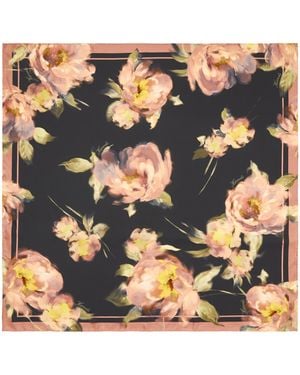Harrods Silk Midnight Rose Scarf - Metallic