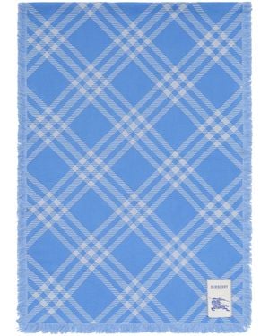 Burberry Wool-Silk Check Scarf - Blue