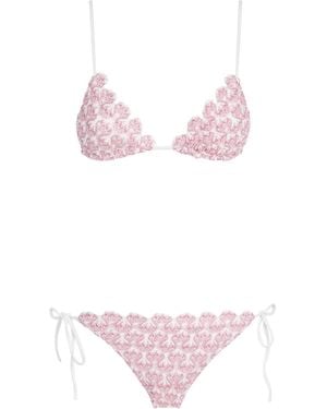 Missoni Metallic Jacquard Triangle Bikini - Pink