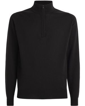 John Smedley Merino Wool Tapton Quarter-Zip Jumper - Black