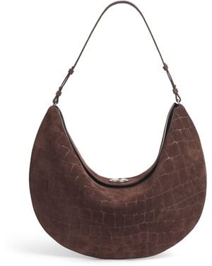 Jacquemus Suede The Ovalo Shoulder Bag - Brown
