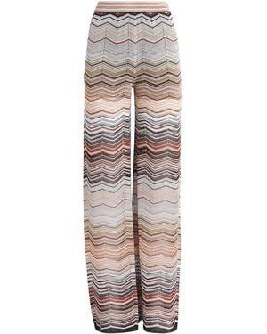 Missoni Sequinned Zigzag Wide-Leg Trousers - Multicolour