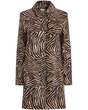 Veronica Beard Calf Hair Shelley Dickey Coat - Brown