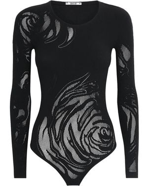 Wolford Net Rose Bodysuit - Black
