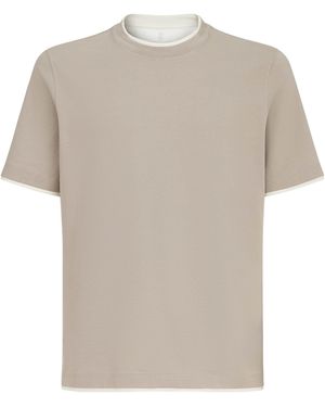 Brunello Cucinelli Cotton Faux-Layered T-Shirt - White