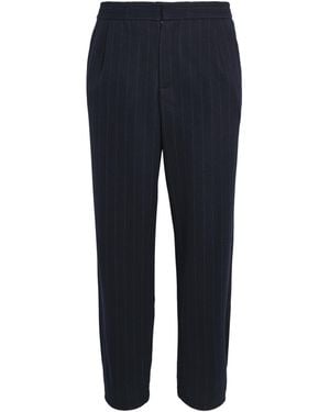 Sease Wool-Cashmere-Blend Pinstripe Pants - Blue