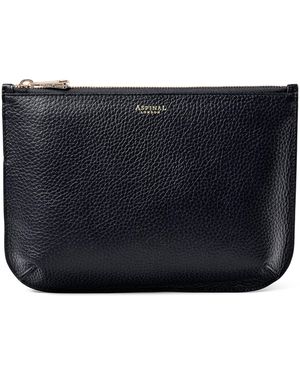 Aspinal of London Large Leather Ella Pouch - Black