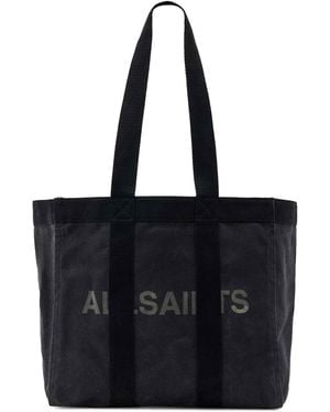 AllSaints Organic Cotton Canvas Layo Tote Bag - Black