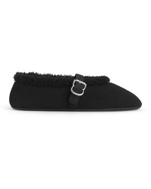 Alaïa Shearling Ballet Flats - Black