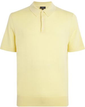 Vince Wool-Cashmere Featherweight Polo Jumper - Yellow