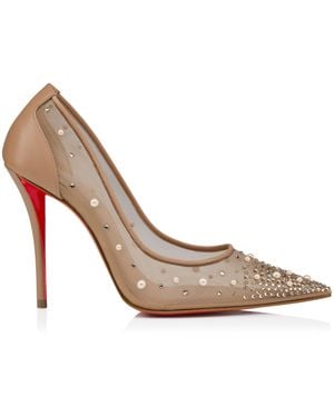 Christian Louboutin Miss Z Degrastrass Leather Court Shoes 100 - Natural