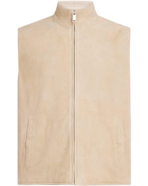 Ralph Lauren Lambskin-Silk-Linen Reversible Gilet - Natural