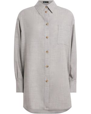 Colombo Cashmere Button-Up Shirt - Grey