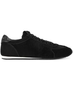 Kurt Geiger Velvet Islington Low-Top Sneakers - Black