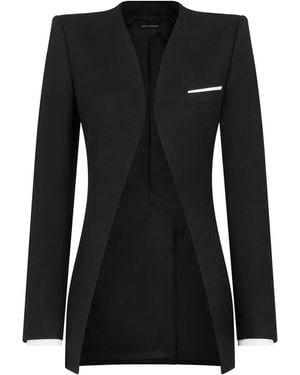 Tom Ford Wool-Silk Collarless Jacket - Black