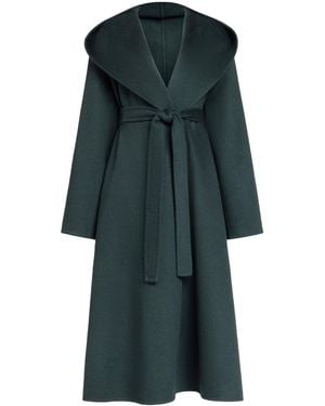 Alaïa Cashmere Hooded Wrap Coat - Green