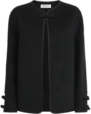 Rohe Double-Faced Wool Pankou-Closure Jacket - Black