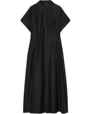 Marina Rinaldi Cotton-Silk Shirt Dress - Black
