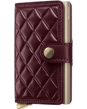 Secrid Leather Diamond-Embossed Miniwallet - Purple