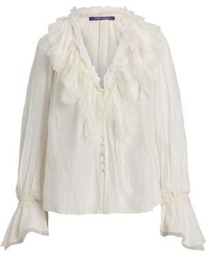 Ralph Lauren Cotton-Silk Kensley Blouse - White