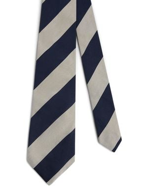 dunhill Mulberry Silk Stripe Tie - Blue