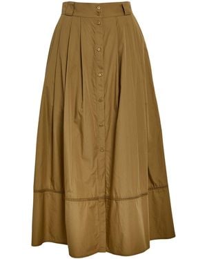 MAX&Co. Cotton Poplin Midi Skirt - Natural