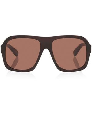 Chloé Acetate Oversized Aviator Sunglasses - Brown
