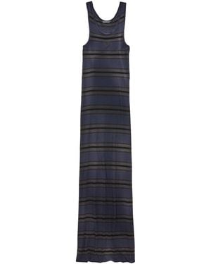 Balenciaga Cotton-Blend Tank Top Maxi Dress - Blue