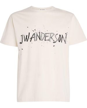 JW Anderson Paint Splatter Logo T-Shirt - White