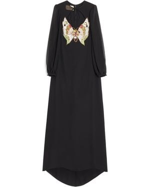 Valentino Embellished Georgette Gown - Black
