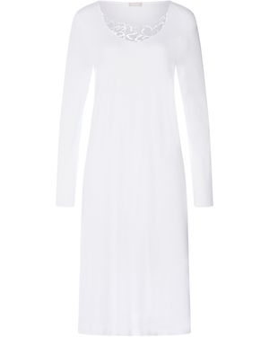 Hanro Cotton Lace-Trim Belen Nightdress - White