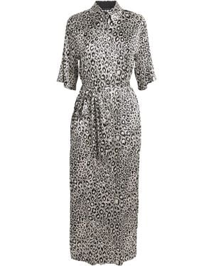 Shan Silk-Blend Shirt Dress - Grey