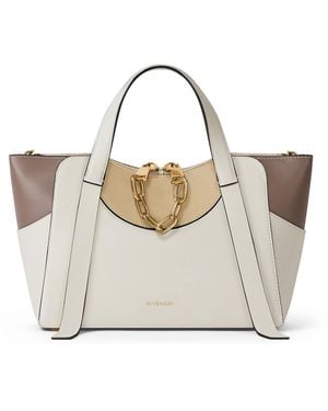 Givenchy Small Leather Snatch Top-Handle Bag - Natural