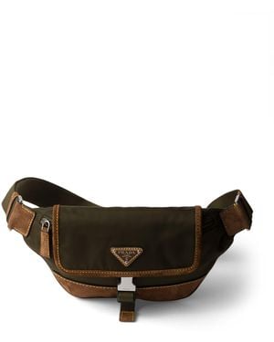 Prada Re-Nylon And Suede Belt Bag - Brown