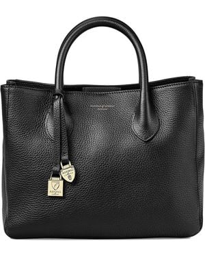 Aspinal of London Midi Leather London Tote Bag - Black