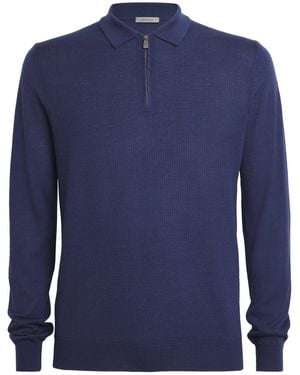 Corneliani Virgin Wool Polo Shirt - Blue