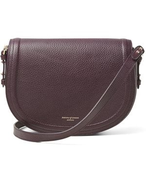Aspinal of London Leather Stella Cross-Body Satchel - Purple