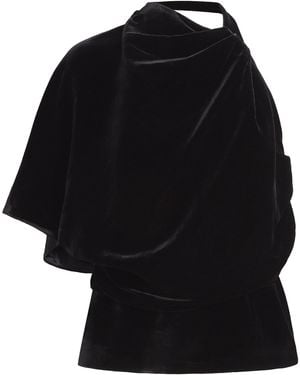 Rohe Velvet Draped Open-Back Top - Black